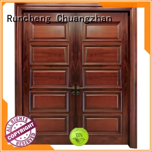 Runcheng Chuangzhan glass double door design in wood manufacturer for hotels