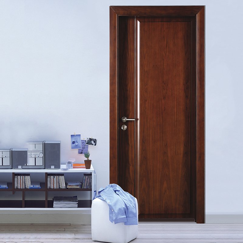 Runcheng Woodworking PP016  Interior veneer composited modern design wooden door Solid  Wood  Composite Door image23