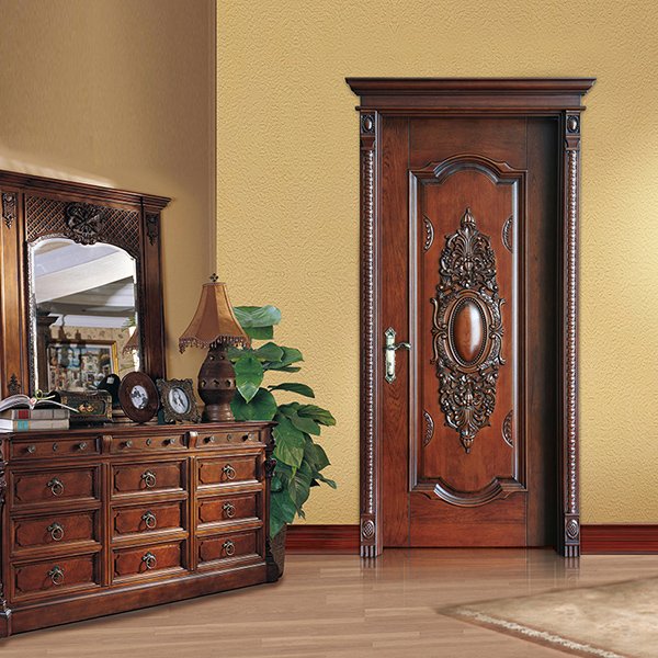 Runcheng Woodworking S038 Interior veneer composited modern design wooden door Solid  Wood  Composite Door image19