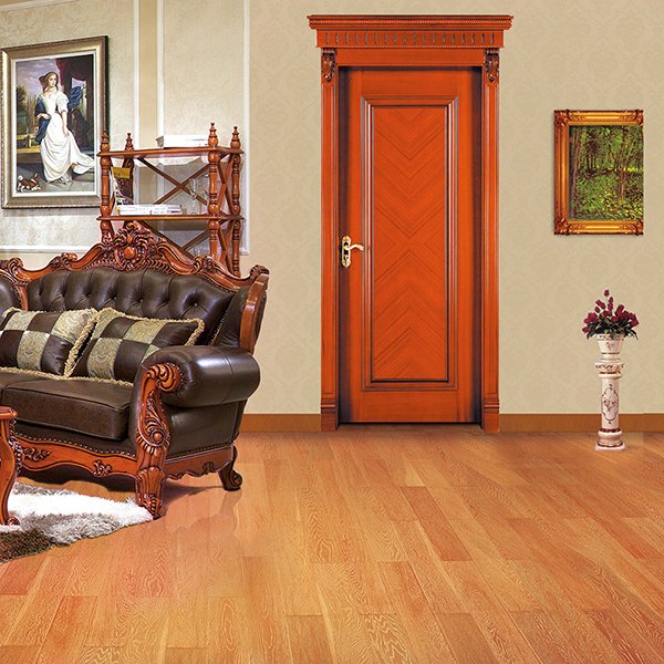 Runcheng Woodworking X036  Interior veneer composited modern design wooden door Solid  Wood  Composite Door image9