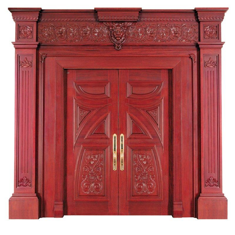 D017Y Interior pure solid double wooden door