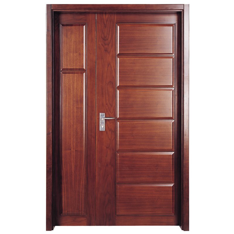 Runcheng Woodworking PP012-1 Interior double  veneer composited modern design wooden door Double  Door image9