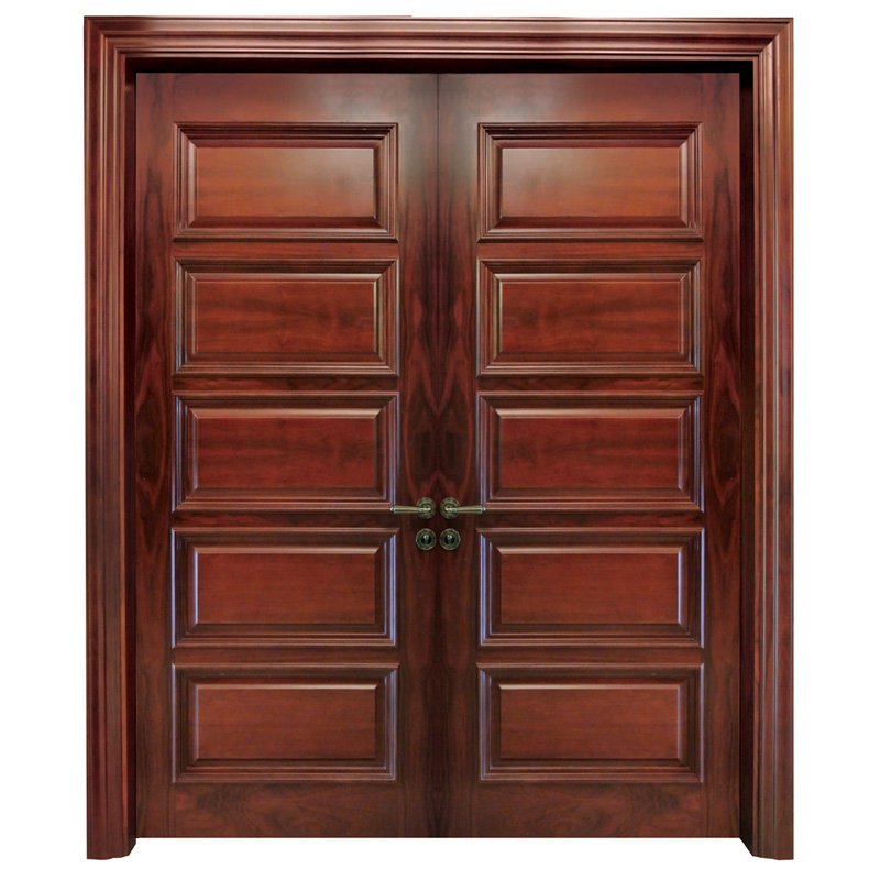 X053 double Interior veneer composited modern design wooden door