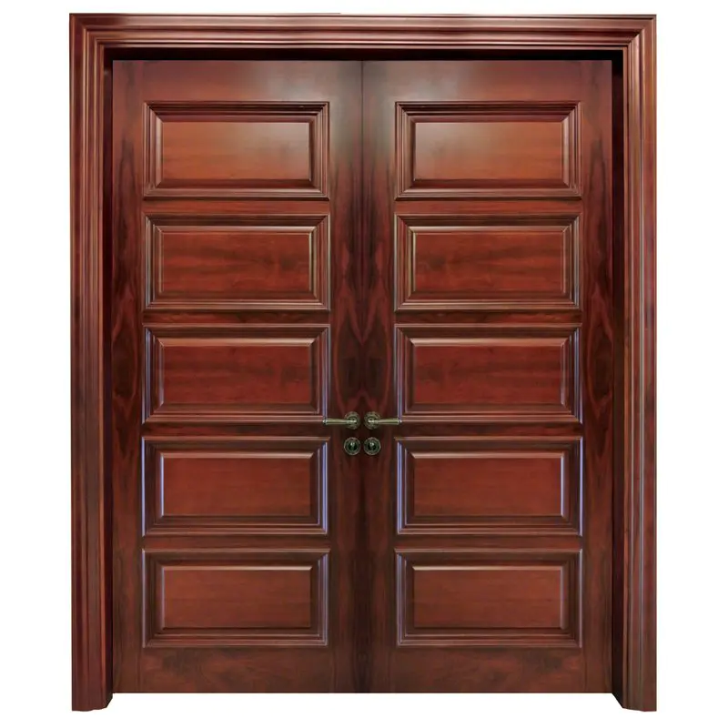 X053 double Interior veneer composited modern design wooden door
