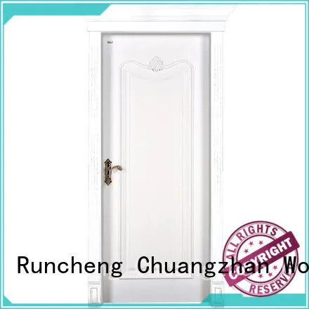 internal white mdf composited wooden door pp037 Runcheng Woodworking Brand mdf interior doors