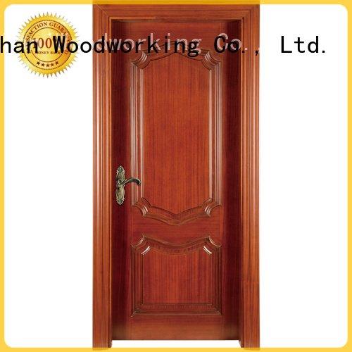 solid wood bedroom composite door s041y design OEM solid wood composite doors Runcheng Woodworking