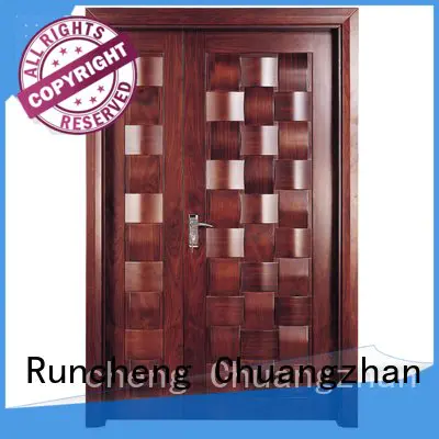 glass pure composited interior double doors Runcheng Woodworking