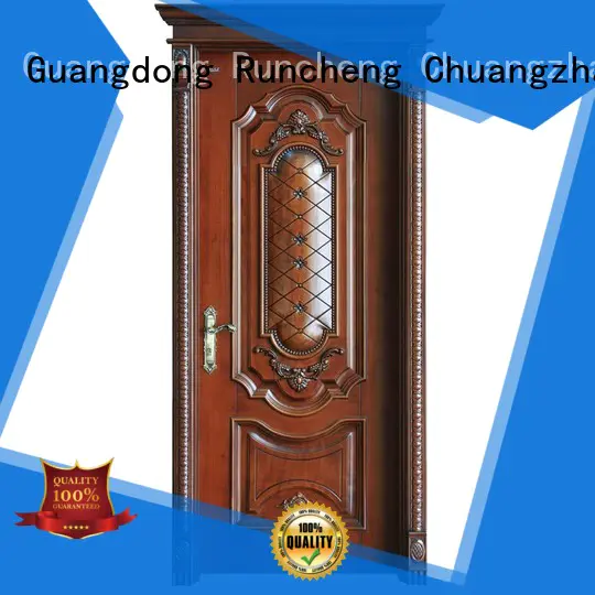 Runcheng Chuangzhan veneer solid composite wooden door manufacturers for villas