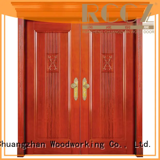 Runcheng Woodworking white double doors modern interior door glass