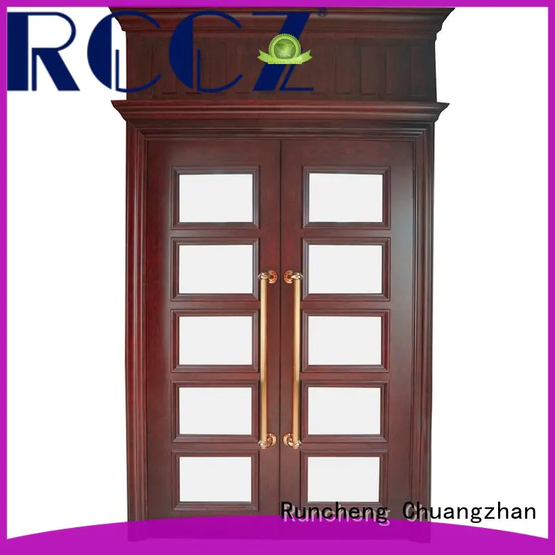 Runcheng Chuangzhan reliable hardwood double doors supplier for indoor