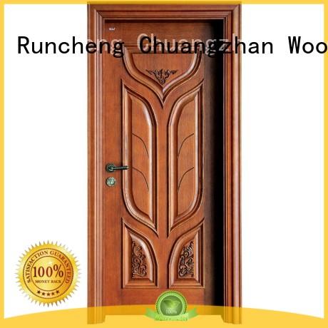interior veneer modern design OEM solid wood composite doors Runcheng Woodworking