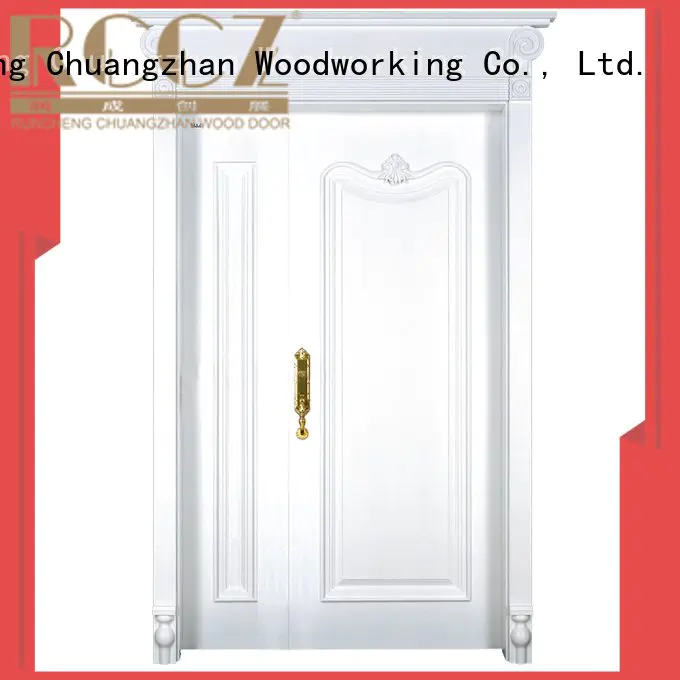 Runcheng Woodworking Brand veneer composited glass interior double doors