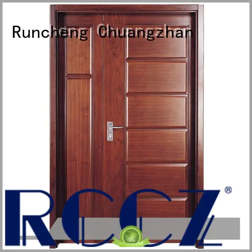 Runcheng Chuangzhan interior wooden double glazed doors with novel design for hotels
