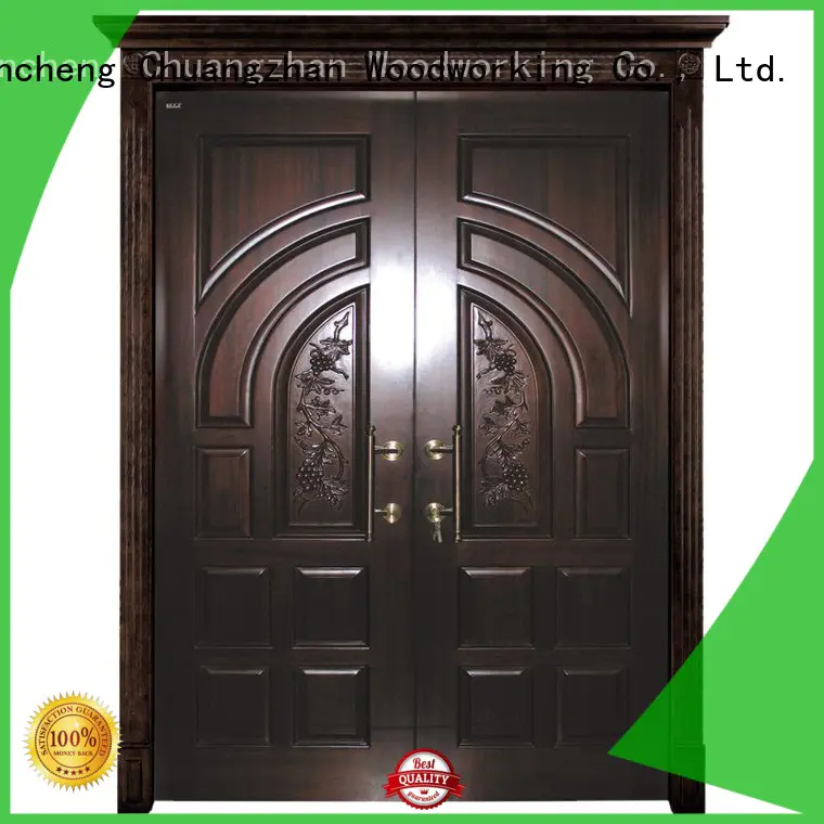 Runcheng Woodworking Brand glass wooden hot sale custom interior double doors