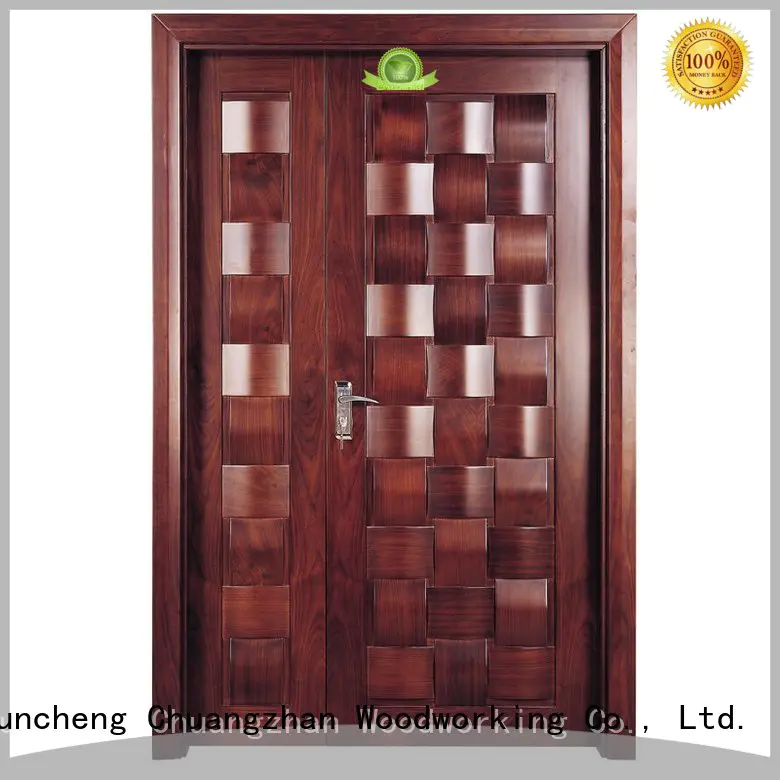 Runcheng Woodworking Brand double design wooden custom interior double doors