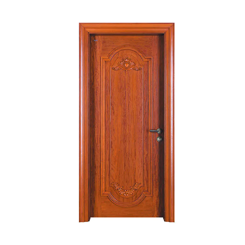 Classic style black okoume exterior wood door D024