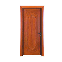 Classic style black okoume exterior wood door D024