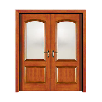 Apartment Golden Teak glass exterior  wooden door 8-S001