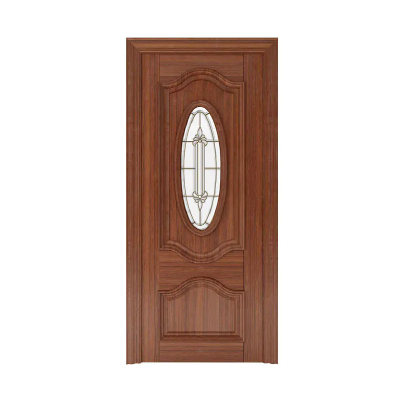 Apartment Golden Teak exterior glass wooden door WM0019