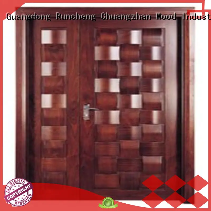 Quality Runcheng Chuangzhan Brand white double doors solid quality double