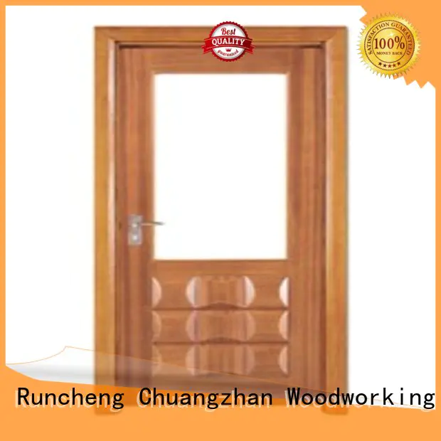 Runcheng Woodworking Brand durable glazed door wooden double glazed doors manufacture