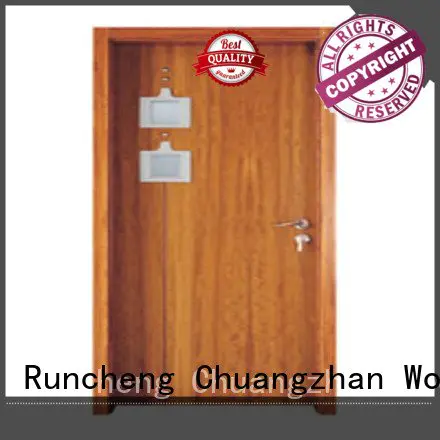 wooden glazed front doors glazed door Runcheng Woodworking Brand