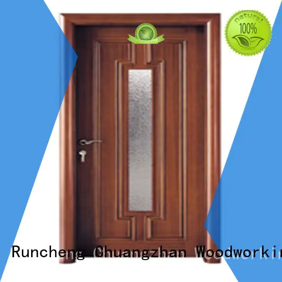glazed door door Runcheng Woodworking wooden glazed front doors