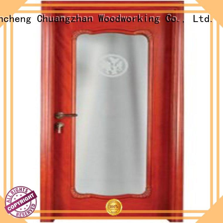 Hot wooden double glazed doors pure Runcheng Woodworking Brand