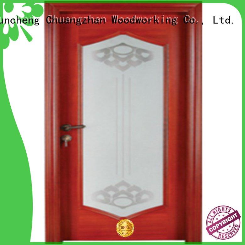 Hot wooden glazed front doors pure solid wood Runcheng Woodworking Brand