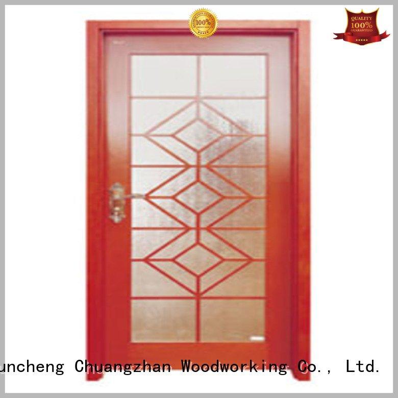 glazed door wooden double glazed doors Runcheng Woodworking Brand