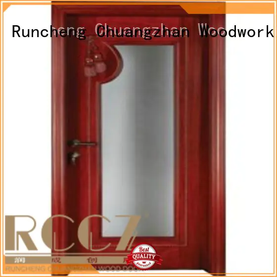 door wood wooden double glazed doors pure Runcheng Woodworking company