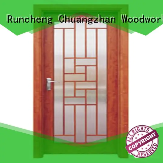 x0163 d0073 Runcheng Woodworking wooden double glazed doors