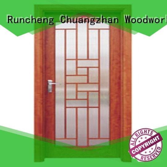 x0163 d0073 Runcheng Woodworking wooden double glazed doors