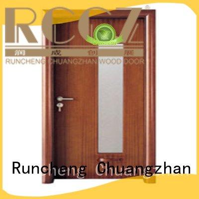 wooden glazed front doors door glazed OEM wooden double glazed doors Runcheng Woodworking