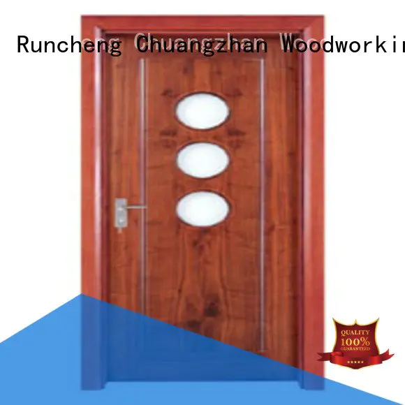 wooden glazed front doors d0074 d0073 OEM wooden double glazed doors Runcheng Woodworking