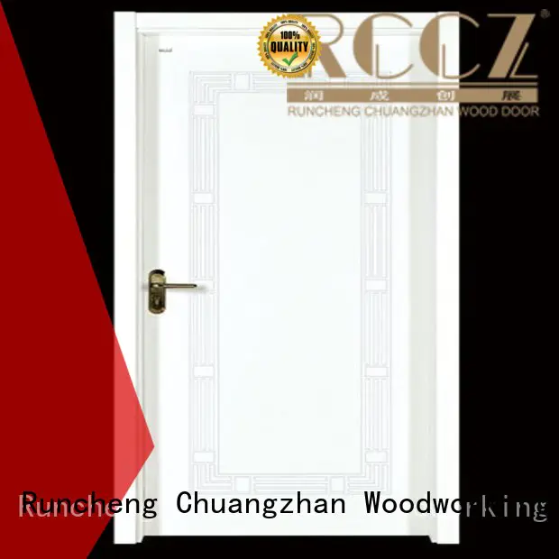 Custom durable interior wooden door with solid wood wooden Runcheng Woodworking