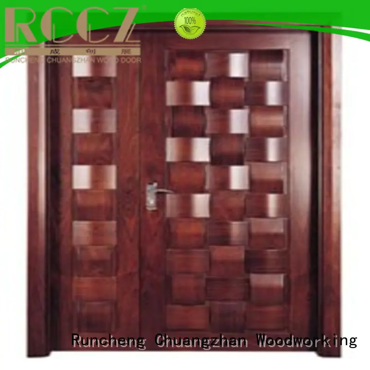 Runcheng Chuangzhan durability wooden double doors Supply for indoor
