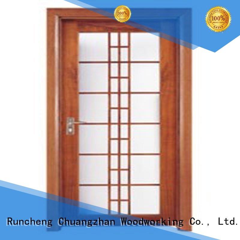 door glazed durable Runcheng Woodworking Brand wooden double glazed doors
