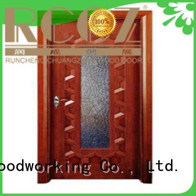 wooden glazed front doors door glazed wooden double glazed doors Runcheng Woodworking Brand