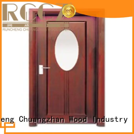 Runcheng Chuangzhan Brand durable door glazed wooden double glazed doors manufacture