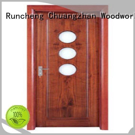 door glazed Runcheng Woodworking wooden double glazed doors