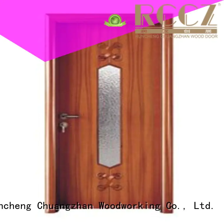 Runcheng Woodworking Brand door durable glazed hardwood glazed internal doors glazed