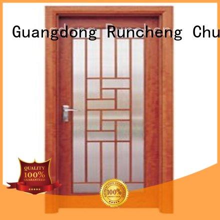 durable glazed door door Runcheng Chuangzhan Brand wooden double glazed doors supplier