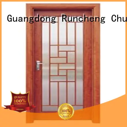durable glazed door door Runcheng Chuangzhan Brand wooden double glazed doors supplier
