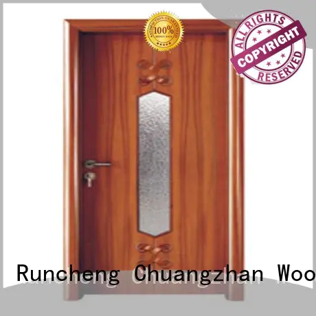 wooden glazed front doors door wooden double glazed doors Runcheng Woodworking Brand