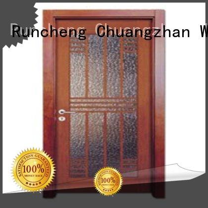 door durable glazed wooden double glazed doors glazed Runcheng Woodworking
