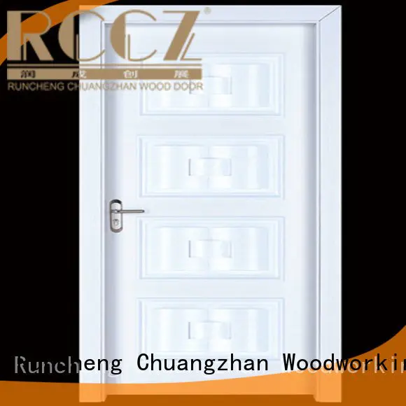 cheap wooden front doors d024 s020 OEM interior wooden door with solid wood Runcheng Woodworking