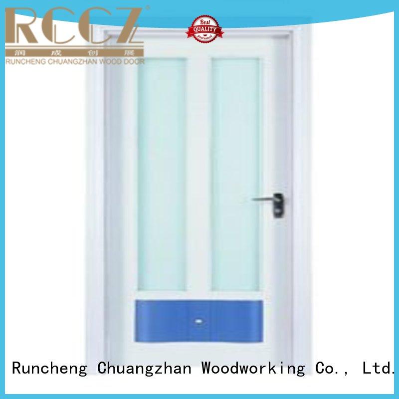 Runcheng Woodworking Brand door glazed durable wooden double glazed doors