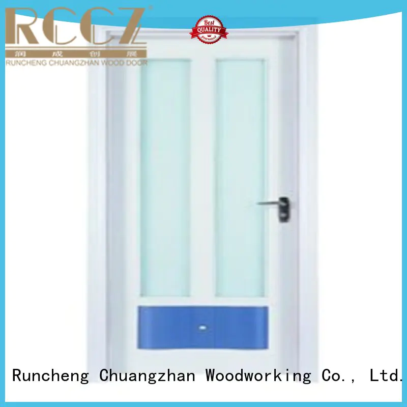 Runcheng Woodworking Brand door glazed durable wooden double glazed doors