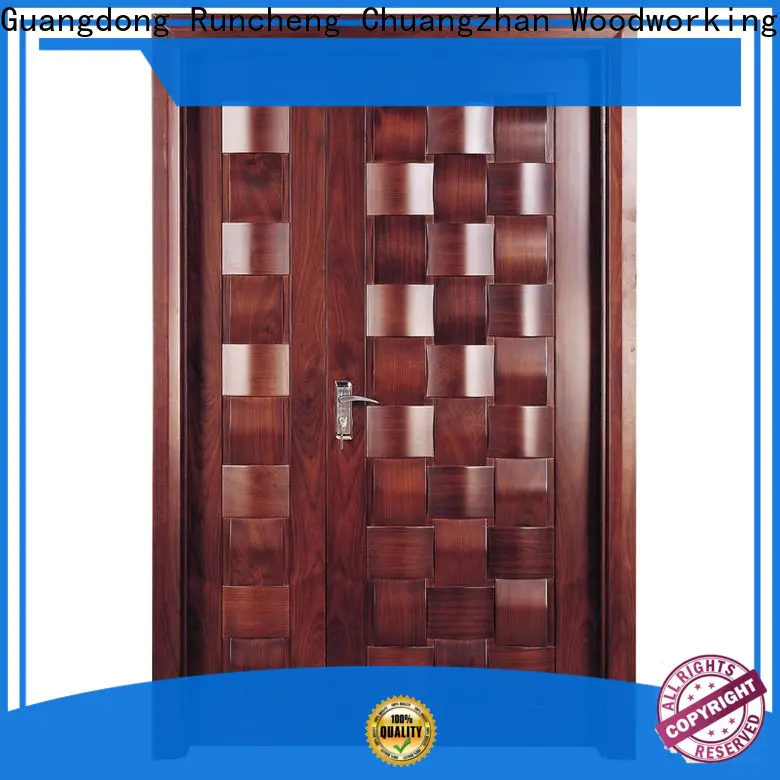 Runcheng Chuangzhan modern wooden double doors suppliers for hotels